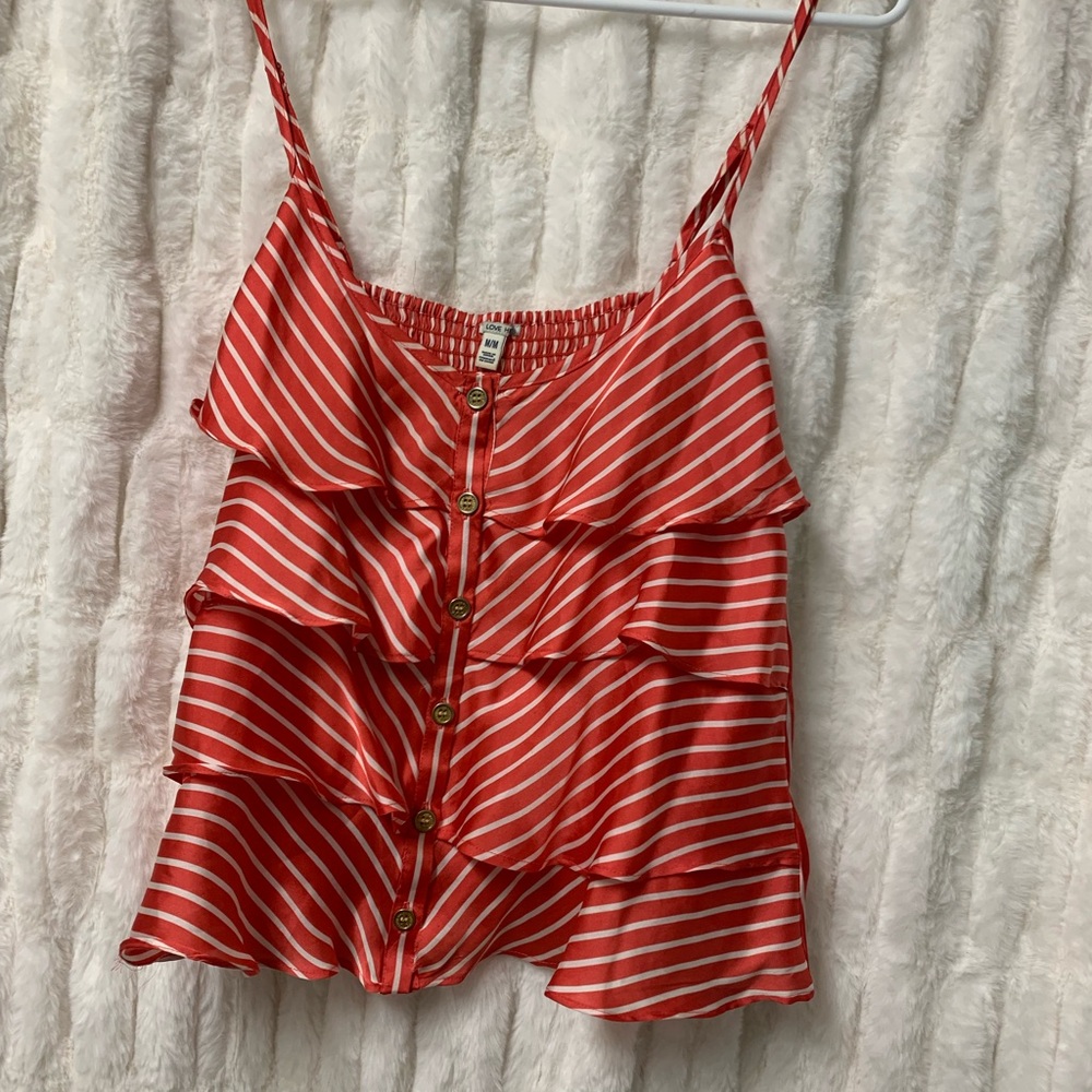 Pink and white crop top